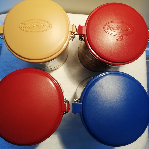 Tim Horton's Coffee Tin Canister - Lot of 4 - Picture 7 of 8